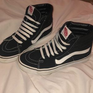 Black vans high tops 7.5